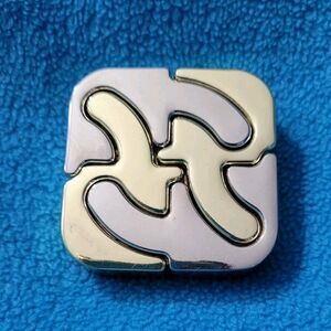 Square Hanayama Metal Brainteaser Puzzle Mensa Rated Level 6, for Ages 12 and Up